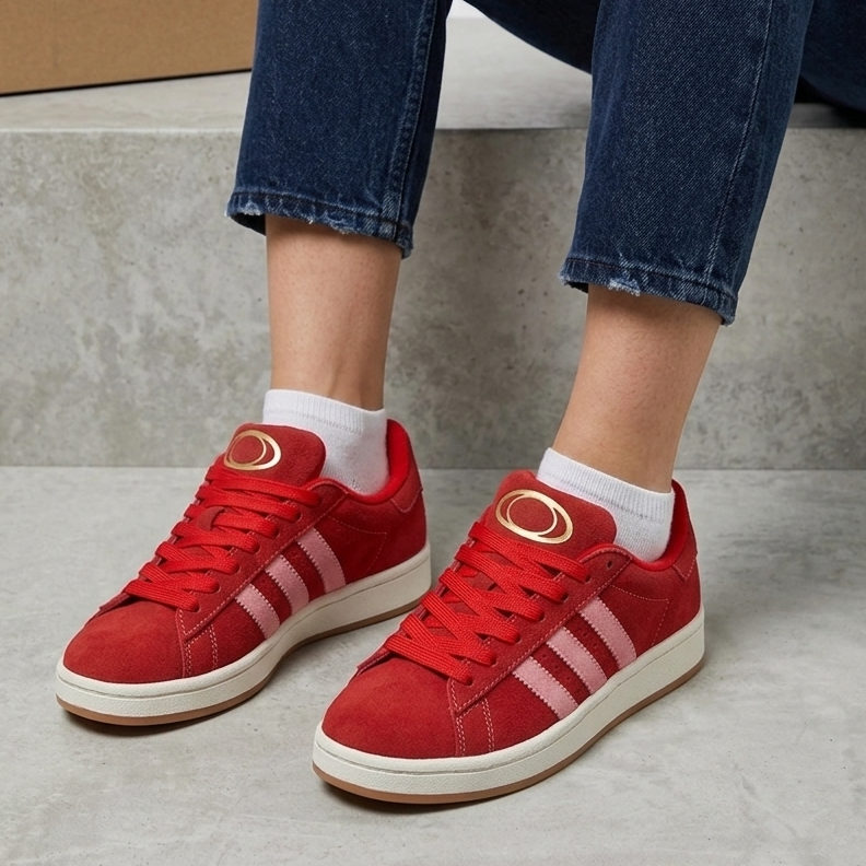 Mesh-Sneaker mit Schnürig und Gummisohle mit tüfem Absatz